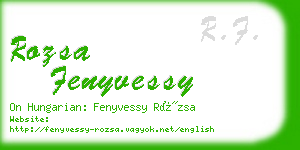 rozsa fenyvessy business card